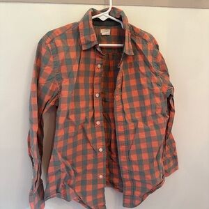 Crewcuts Boys size 8 Orange and blue Checkered Shirt